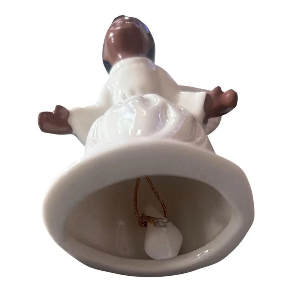 Vintage Black Little Girl Angel Bell Ceramic 1950s Sweet